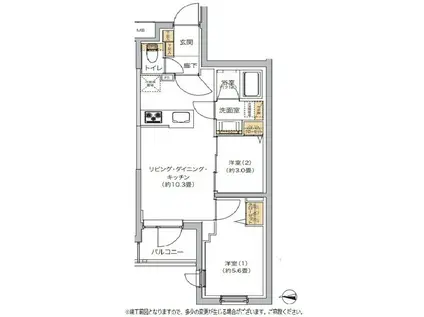 リビオメゾン湯島(2LDK/3階)の間取り写真