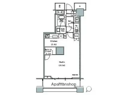 物件名登録なし(1K/12階)の間取り写真