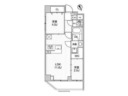 ステージファースト浅草橋Ⅳ(2LDK/7階)の間取り写真