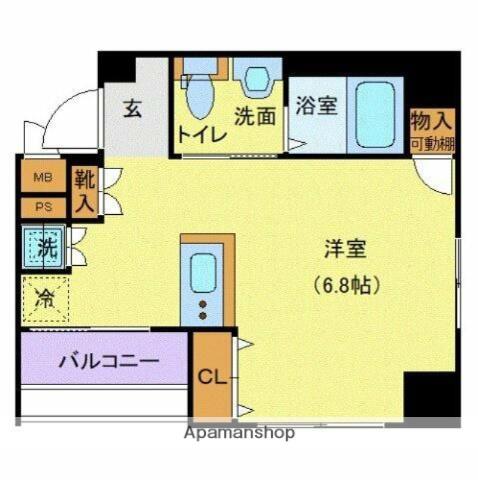 ガリシア日本橋水天宮Ⅱ(ワンルーム/10階)の間取り写真