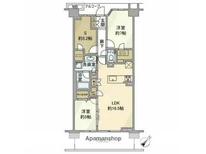 プラウドシティ越中島 アクアテラス棟(2SLDK/5階)の間取り写真
