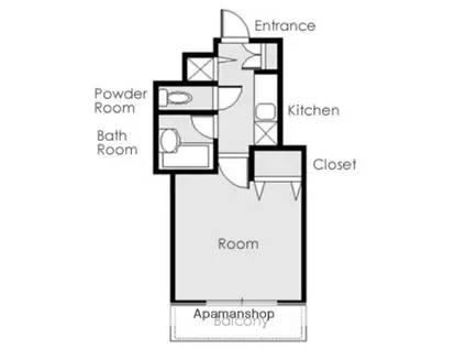 貸マンション 定期 中央区勝どき3丁目(1K/3階)の間取り写真