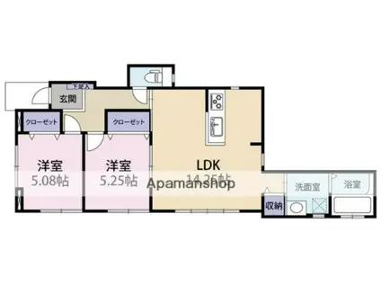 総武・中央緩行線 小岩駅 徒歩15分 1階建 築14年(2LDK)の間取り写真