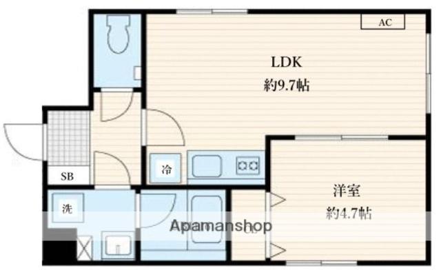 ALATO森下Ⅱ(1LDK/5階)の間取り写真