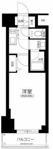 コンシェリア芝公園 MASTERS VILLA(1K/9階)の間取り写真