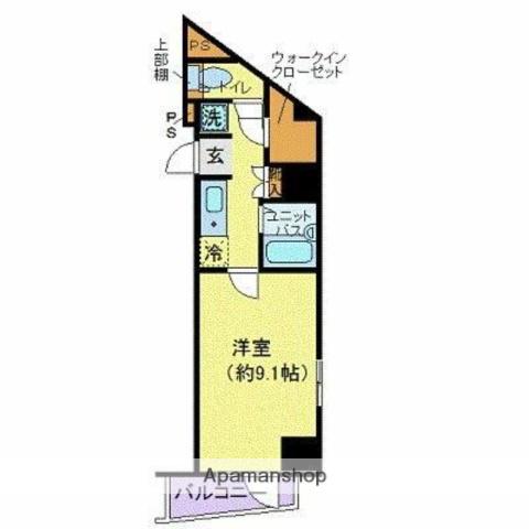リクレイシア西麻布2(1K/5階)の間取り写真