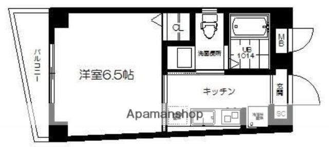 ルグラン高輪(1K/3階)の間取り写真