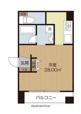 クレスト六本木2(ワンルーム/2階)の間取り写真