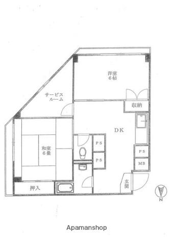 神田永谷マンション(2SDK/11階)の間取り写真