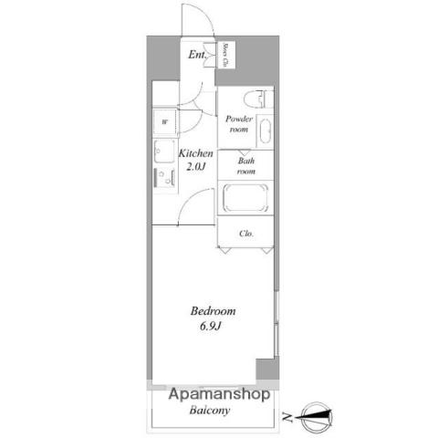 CASA VENT MINAMISENJYU(1K/2階)の間取り写真