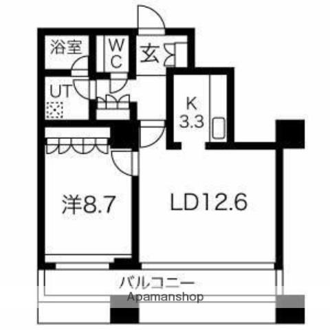 グランパークハイツ(2LDK/12階)の間取り写真