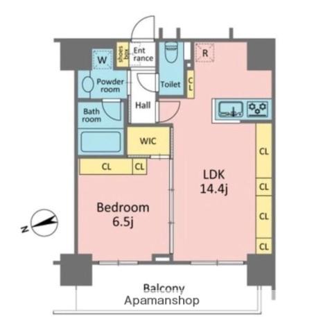 ユニーブル銀座東(1LDK/5階)の間取り写真