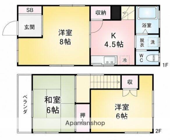 京成電鉄本線 江戸川駅 徒歩6分 2階建 築52年(3K)の間取り写真