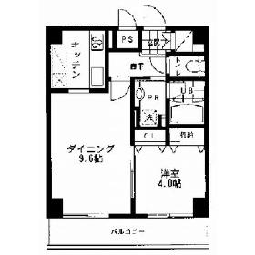 レジディア文京本郷Ⅱ(1DK/8階)の間取り写真