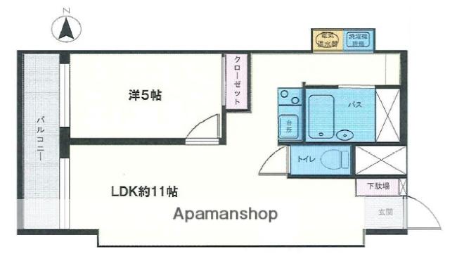 麻布十番2Aビル(1LDK/3階)の間取り写真
