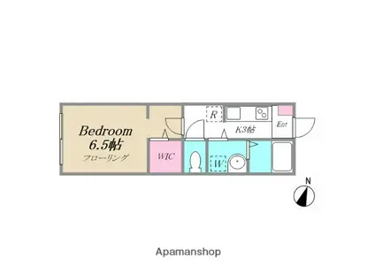 K.FLAT(1K/1階)の間取り写真