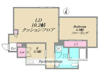 グロウ大森東(1LDK/1階)の間取り写真