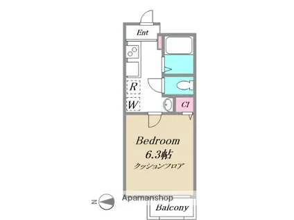 コメットKKⅥ(1K/1階)の間取り写真