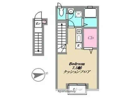 グルナード馬込(ワンルーム/2階)の間取り写真