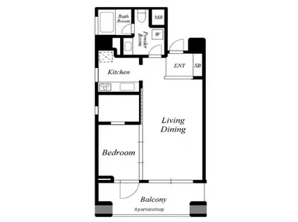 コートモデリア白金(1LDK/2階)の間取り写真