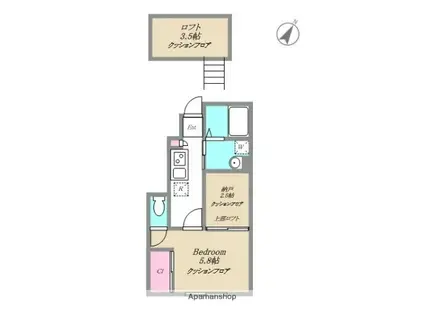 LEFUA AH(1K/1階)の間取り写真