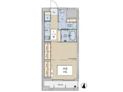 SPICA(1K/3階)の間取り写真