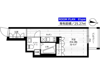 グランドコンシェルジュ都立大学(ワンルーム/2階)の間取り写真