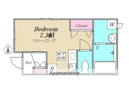 さくらPALACE(ワンルーム/1階)の間取り写真