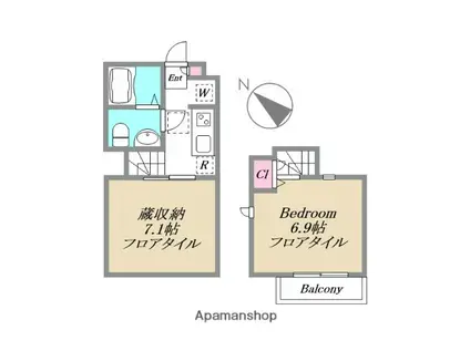 ガルデーニア町田(1K/1階)の間取り写真