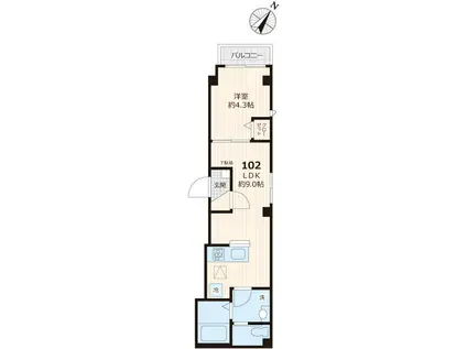 アリュール浅草(1LDK/1階)の間取り写真