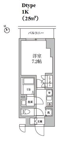 レジディア日本橋馬喰町Ⅱ(1K/4階)の間取り写真