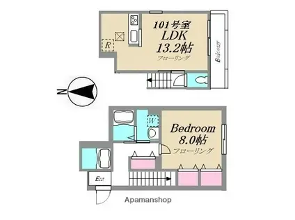 コルティーレ・ナノカ(1LDK/1階)の間取り写真