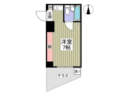 アイエヌジー笹塚(ワンルーム/1階)の間取り写真