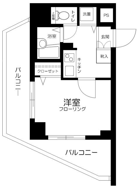 スカイコート原宿(1K/7階)の間取り写真