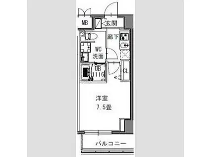 S-RESIDENCE 新御徒町 ウエスト(1K/3階)の間取り写真
