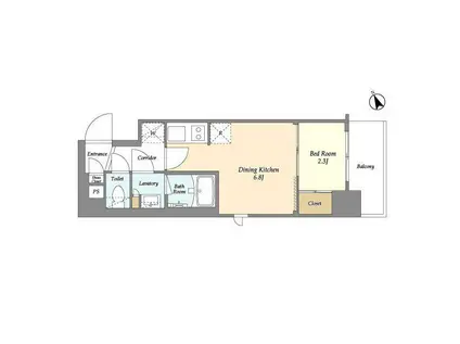 エル・セレーノ品川西大井(1DK/1階)の間取り写真