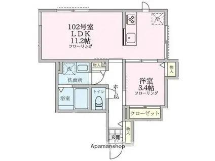 ビアンカ西麻布(1LDK/1階)の間取り写真