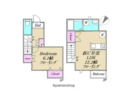 J・URBAN赤塚(1LDK/2階)の間取り写真