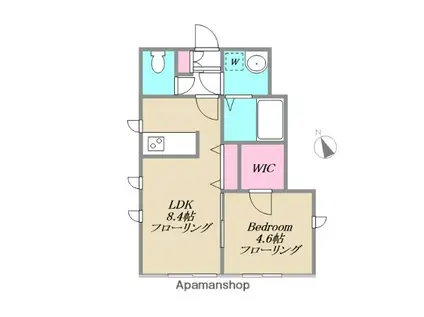 BELVEDERE(1SLDK/1階)の間取り写真