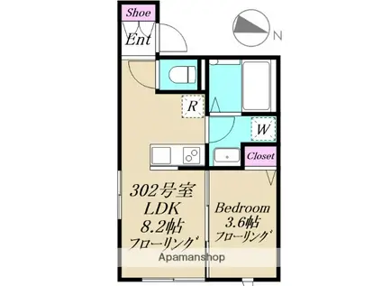 イゾ・ラピナ(1LDK/3階)の間取り写真