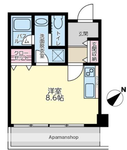 マンション高輪苑(ワンルーム/7階)の間取り写真