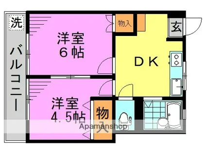 日新マンション(2DK/3階)の間取り写真