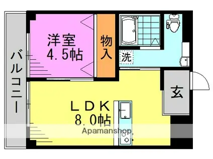 ロイヤルハイツ新高円寺(1LDK/1階)の間取り写真