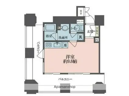 ルネ新宿御苑タワー(ワンルーム/6階)の間取り写真