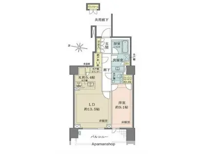 ザ・パークハウス渋谷南平台(1LDK/6階)の間取り写真
