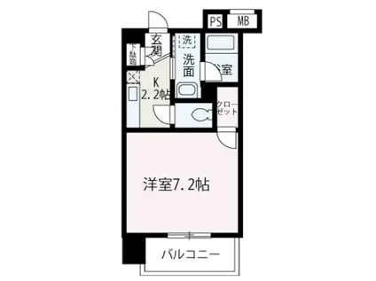 モンテレーヴ(1K/4階)の間取り写真