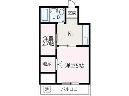 成丘テラス(2K/2階)の間取り写真
