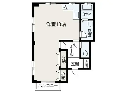 アイビス(ワンルーム/1階)の間取り写真