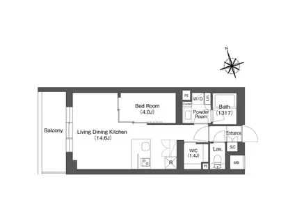 ルーウェ東大泉(1LDK/5階)の間取り写真