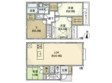 西武池袋・豊島線 保谷駅 徒歩14分 2階建 築3年(3SLDK)の間取り写真